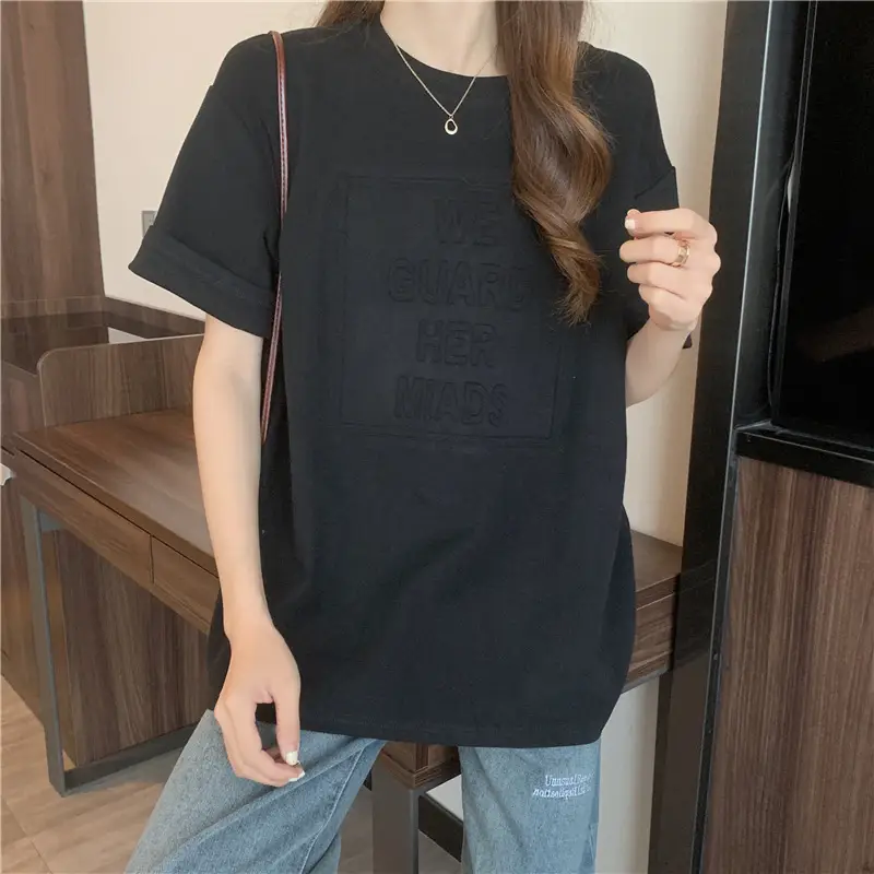 2024 Summer Plus Size Loose Letter Print T-Shirt — feature 22