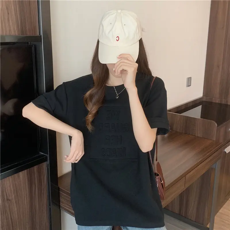 2024 Summer Plus Size Loose Letter Print T-Shirt — feature 23