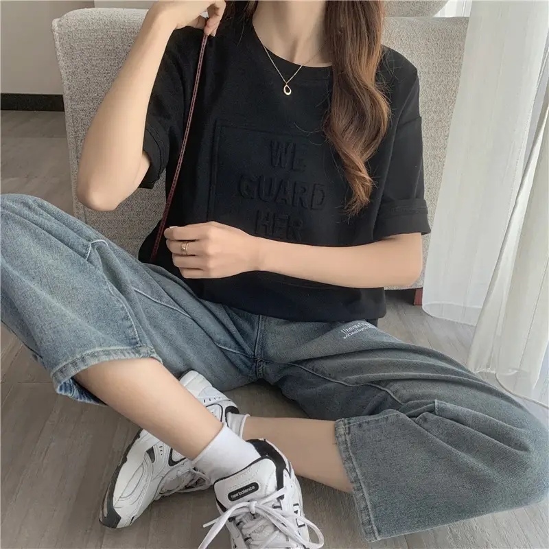 2024 Summer Plus Size Loose Letter Print T-Shirt — feature 24