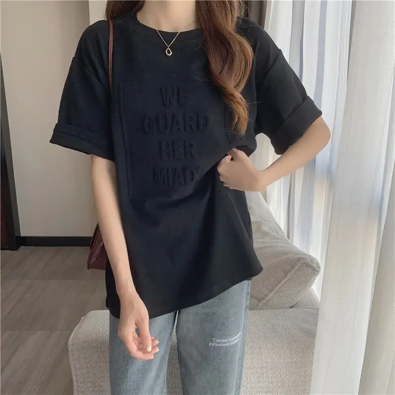 2024 Summer Plus Size Loose Letter Print T-Shirt — feature 26