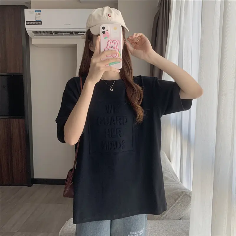 2024 Summer Plus Size Loose Letter Print T-Shirt — feature 27