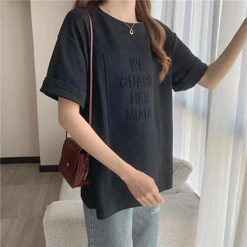 2024 Summer Plus Size Loose Letter Print T-Shirt — feature 29