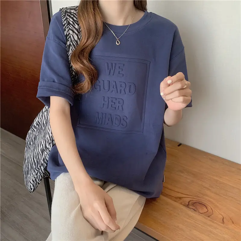 2024 Summer Plus Size Loose Letter Print T-Shirt — feature 32
