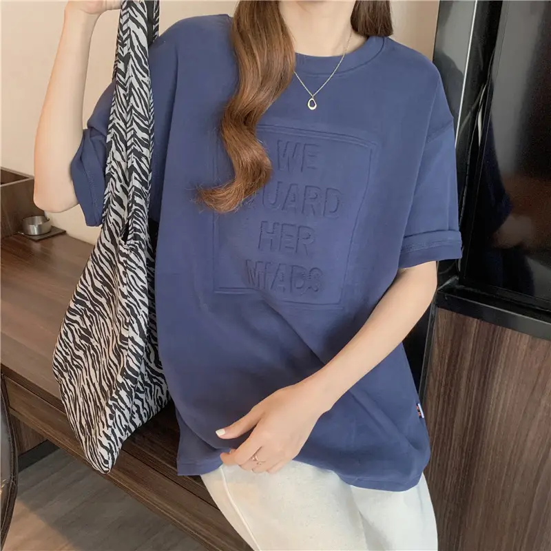 2024 Summer Plus Size Loose Letter Print T-Shirt — feature 33