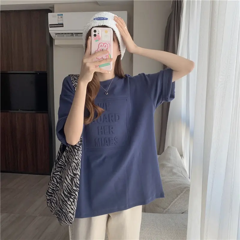 2024 Summer Plus Size Loose Letter Print T-Shirt — feature 36