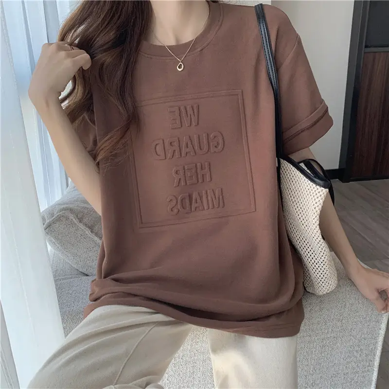 2024 Summer Plus Size Loose Letter Print T-Shirt — feature 39