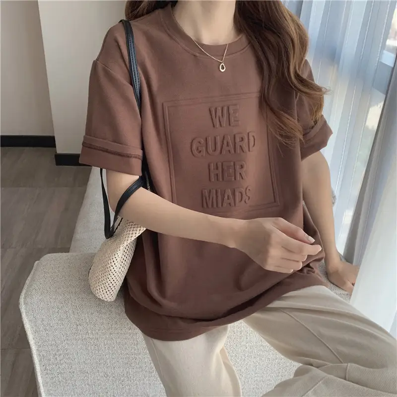 2024 Summer Plus Size Loose Letter Print T-Shirt — feature 40