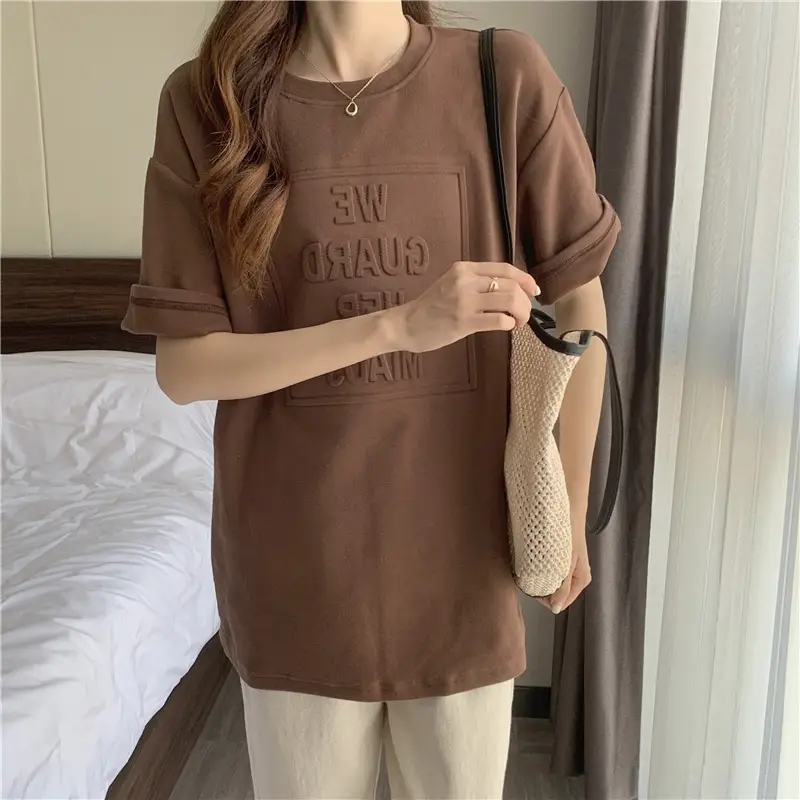 2024 Summer Plus Size Loose Letter Print T-Shirt — feature 42