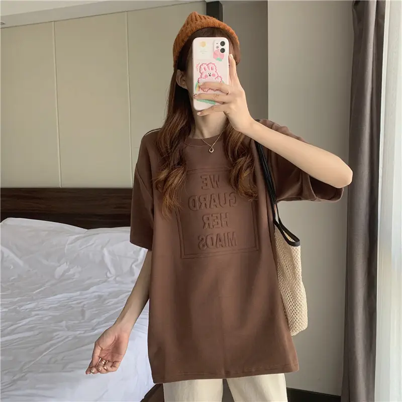 2024 Summer Plus Size Loose Letter Print T-Shirt — feature 45