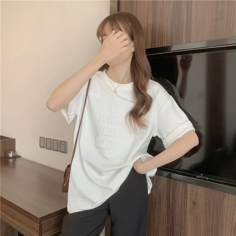 2024 Summer Plus Size Loose Letter Print T-Shirt — feature 47