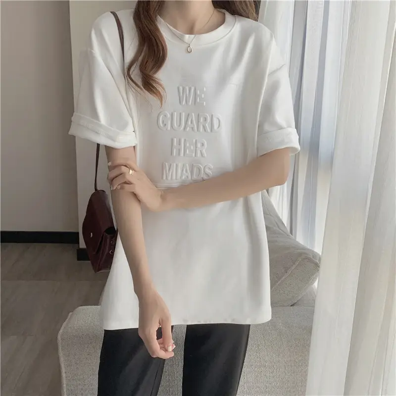 2024 Summer Plus Size Loose Letter Print T-Shirt — feature 51