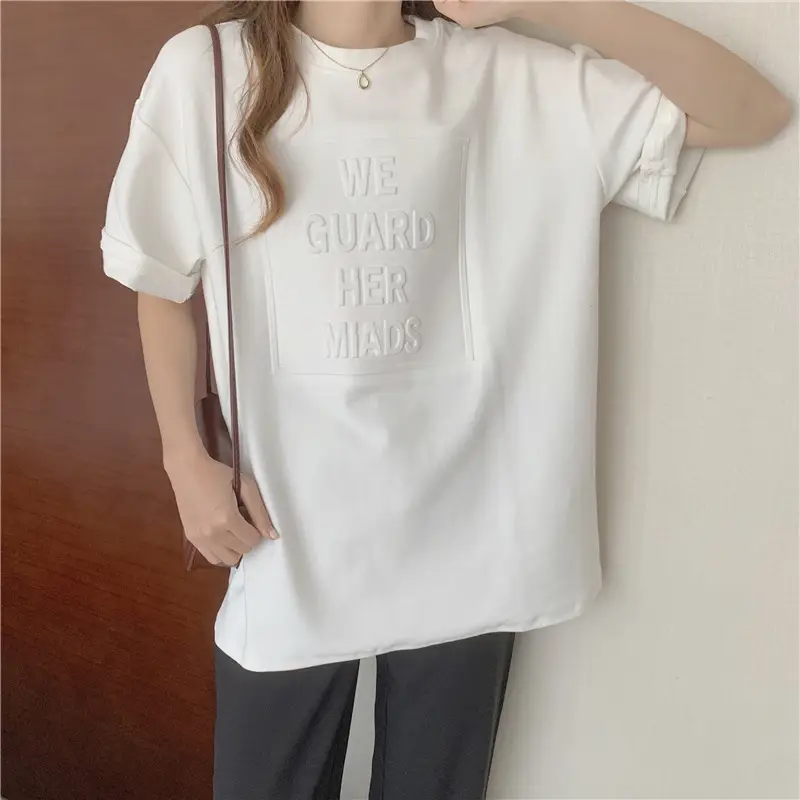 2024 Summer Plus Size Loose Letter Print T-Shirt — feature 53