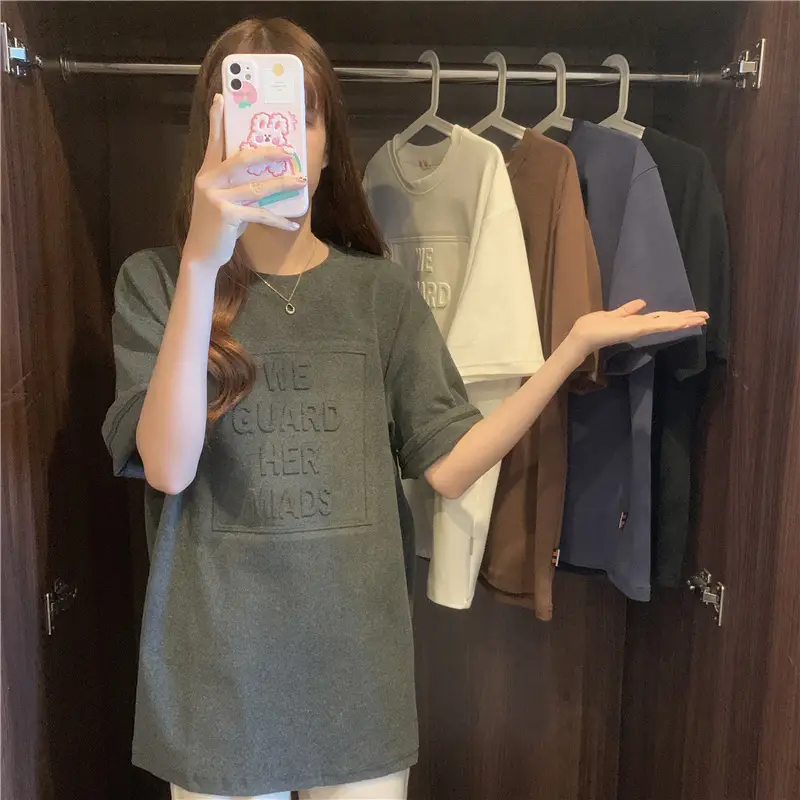 2024 Summer Plus Size Loose Letter Print T-Shirt — feature 6