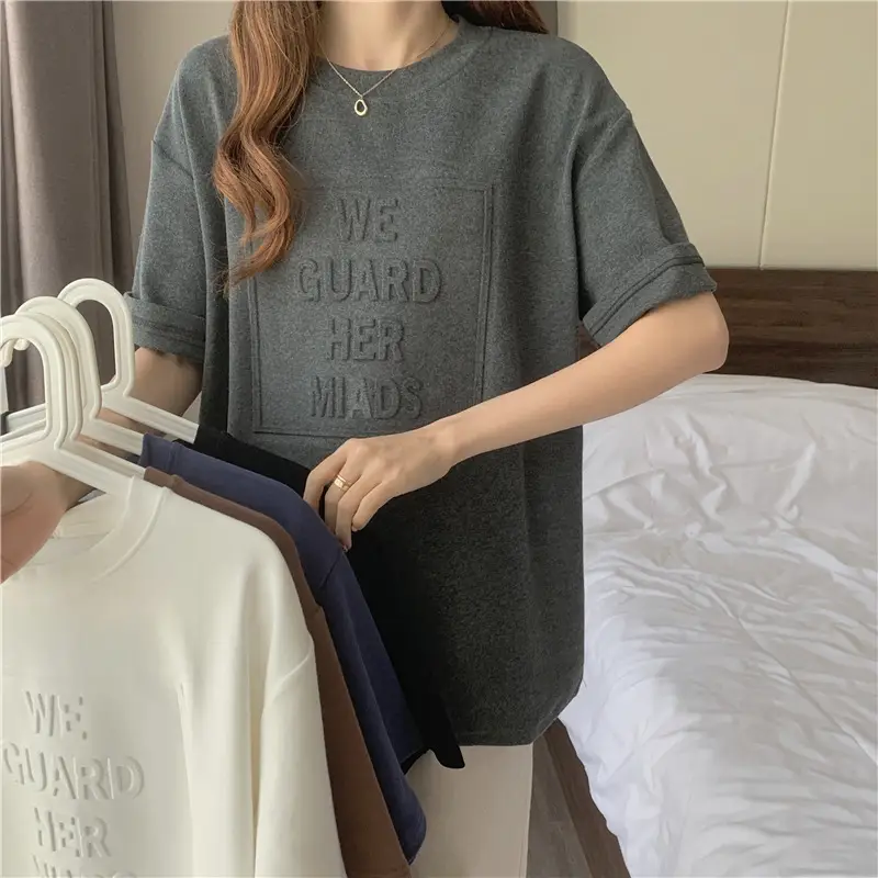 2024 Summer Plus Size Loose Letter Print T-Shirt — feature 8