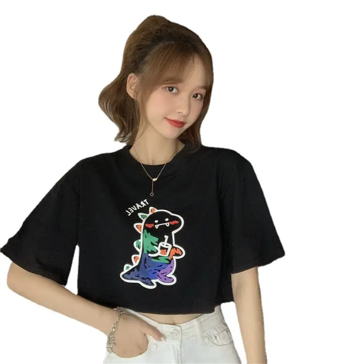 Women Loose Short Sleeve Cartoon Print T-Shirt 2025 - Image 6