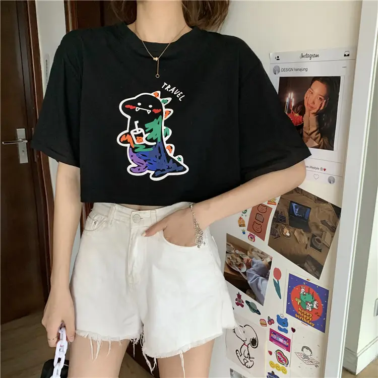 Women Loose Short Sleeve Cartoon Print T-Shirt 2025 β feature 10