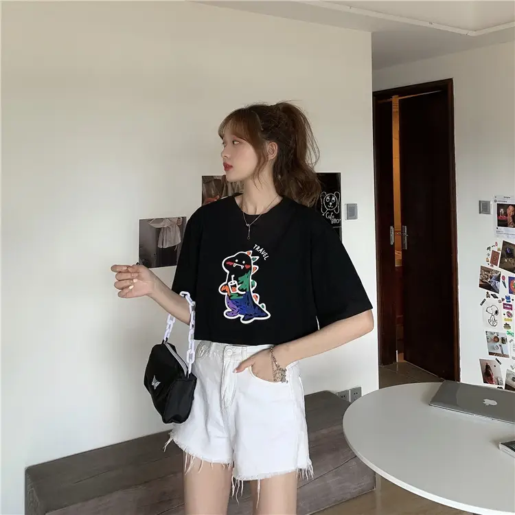 Women Loose Short Sleeve Cartoon Print T-Shirt 2025 β feature 11