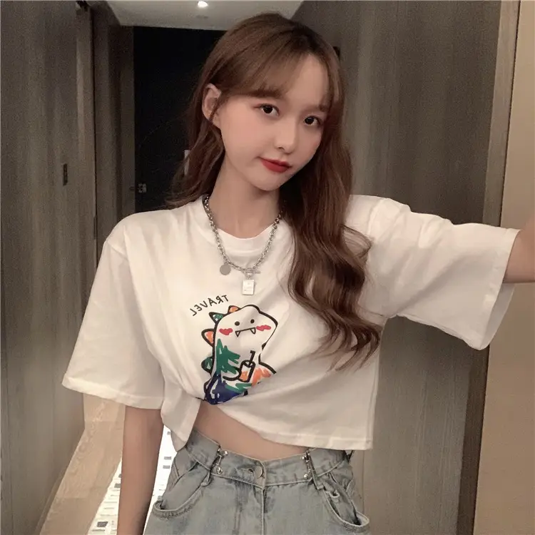Women Loose Short Sleeve Cartoon Print T-Shirt 2025 β feature 17