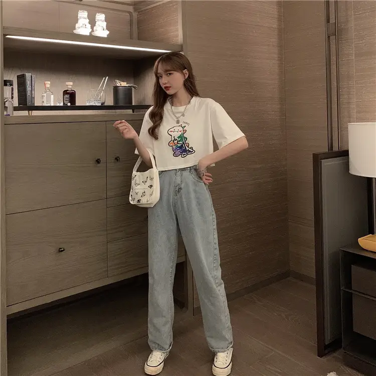 Women Loose Short Sleeve Cartoon Print T-Shirt 2025 β feature 19