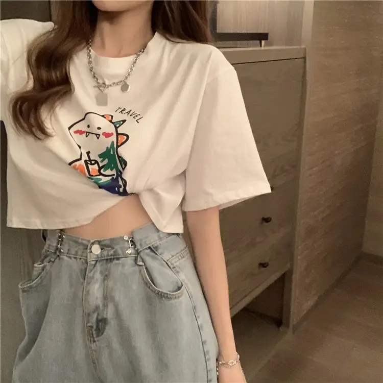 Women Loose Short Sleeve Cartoon Print T-Shirt 2025 β feature 22