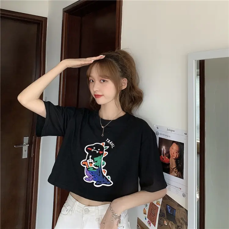 Women Loose Short Sleeve Cartoon Print T-Shirt 2025 β feature 5