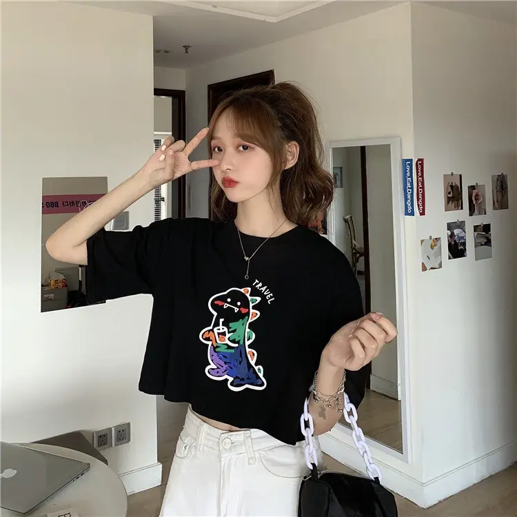Women Loose Short Sleeve Cartoon Print T-Shirt 2025 β feature 6