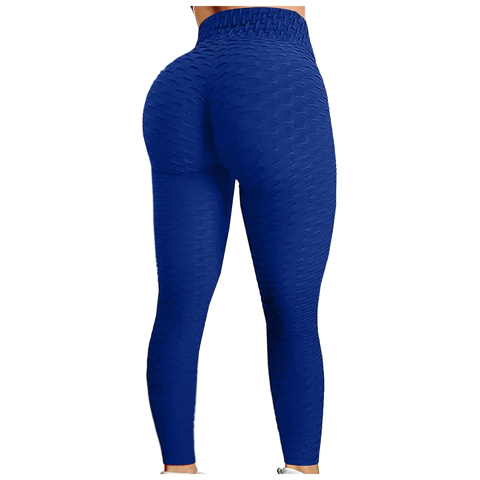 Pink Jacquard Stretch Plus Size Bubble Yoga Pants - Image 4
