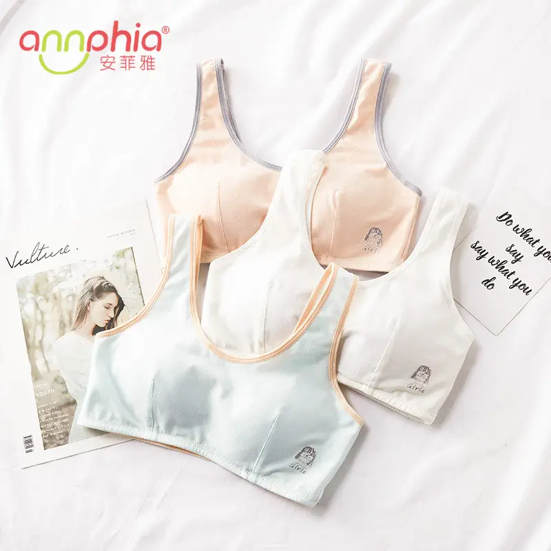 Anfeiya girl underwear junior high school student Lanjing modal small chest push up bra French thin cup back buckle bra — feature 17