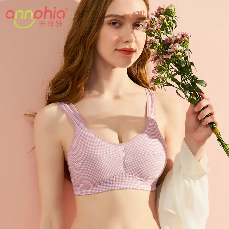 Anfeiya girl underwear junior high school student Lanjing modal small chest push up bra French thin cup back buckle bra — feature 29