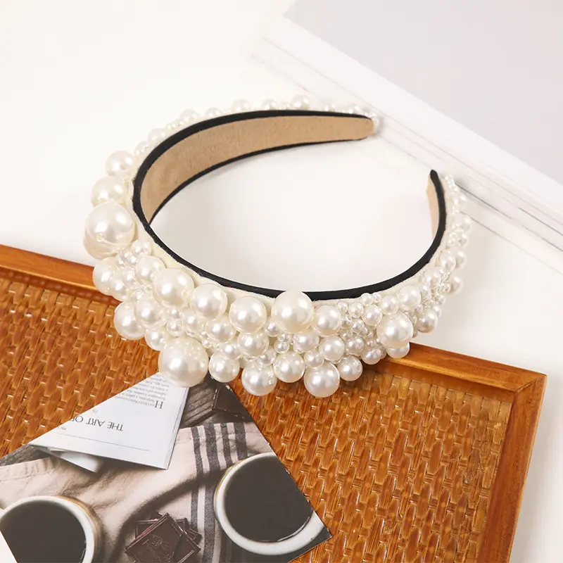 European American Large Pearl Headband for Women - Image 4