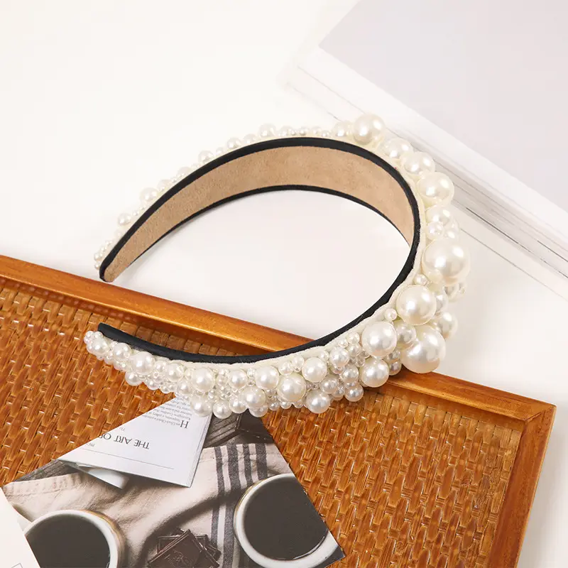 European American Large Pearl Headband for Women - Image 5