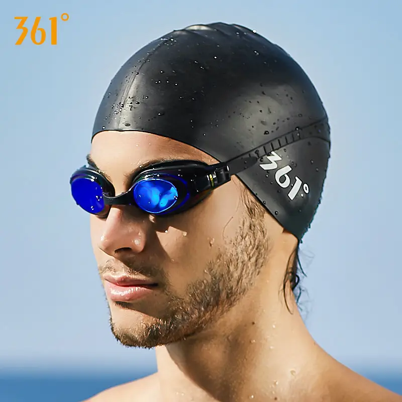 361 Swimming Cap Adult Unisex Professional Waterproof Comfortable Silicone Cap Fashion Large Size Training Swimming Cap