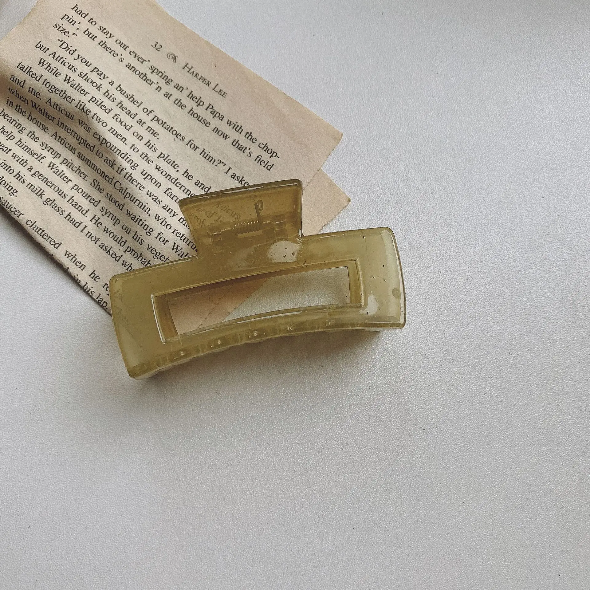 Jelly Color Square Hair Clips Medium Women's Frosted