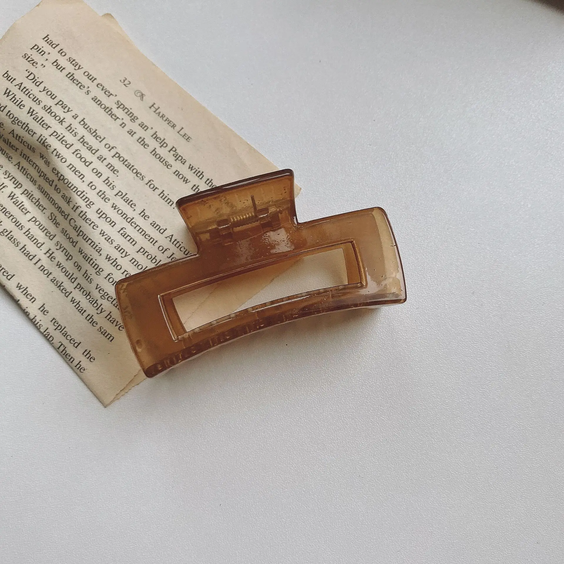 Jelly Color Square Hair Clips Medium Women's Frosted