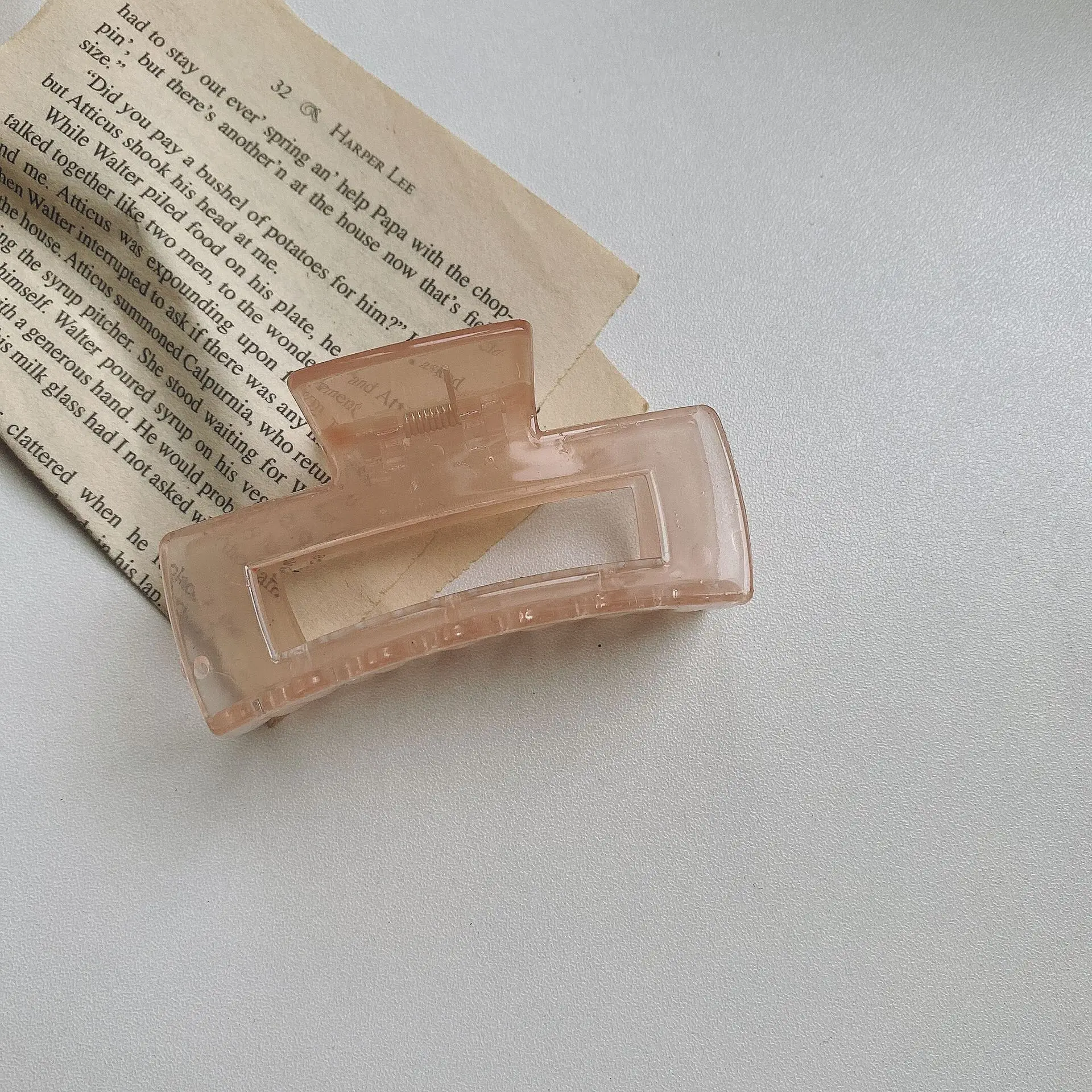 Jelly Color Square Hair Clips Medium Women's Frosted