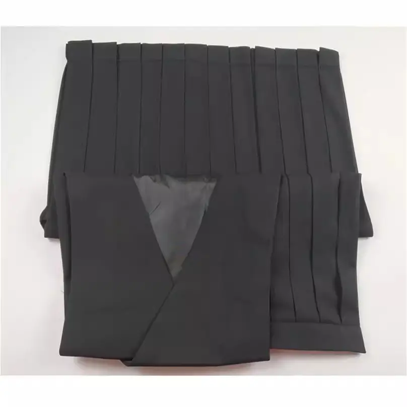 Black Pleated Vest Dress for Girls V-Neck - Image 3