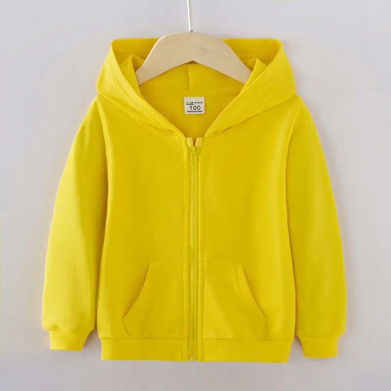 Gray Full-Zip Hooded Zipper Jacket for Boys Girls - Image 2
