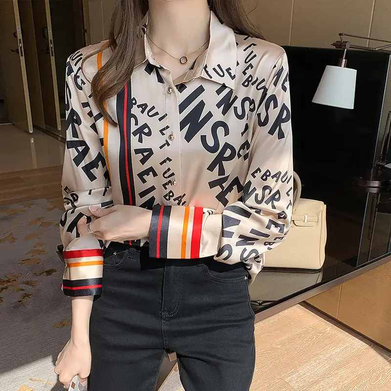 Fashion Letter Printed Long Sleeve Shirt 2022 Spring Summer - Image 3