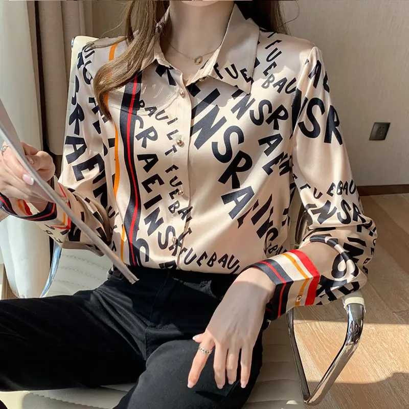 Fashion Letter Printed Long Sleeve Shirt 2022 Spring Summer - Image 4