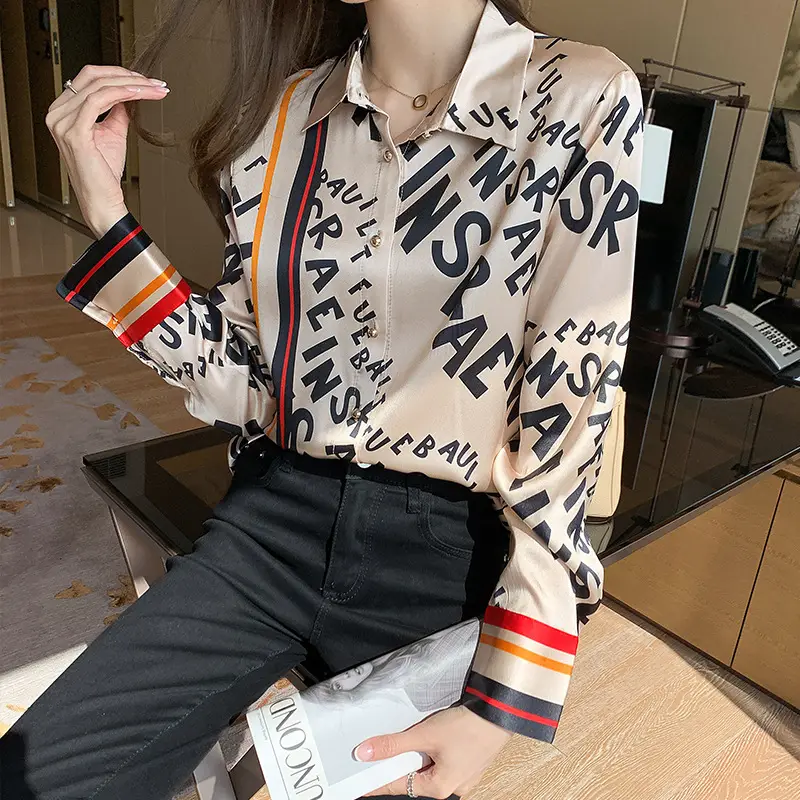 Fashion Letter Printed Long Sleeve Shirt 2022 Spring Summer - Image 5