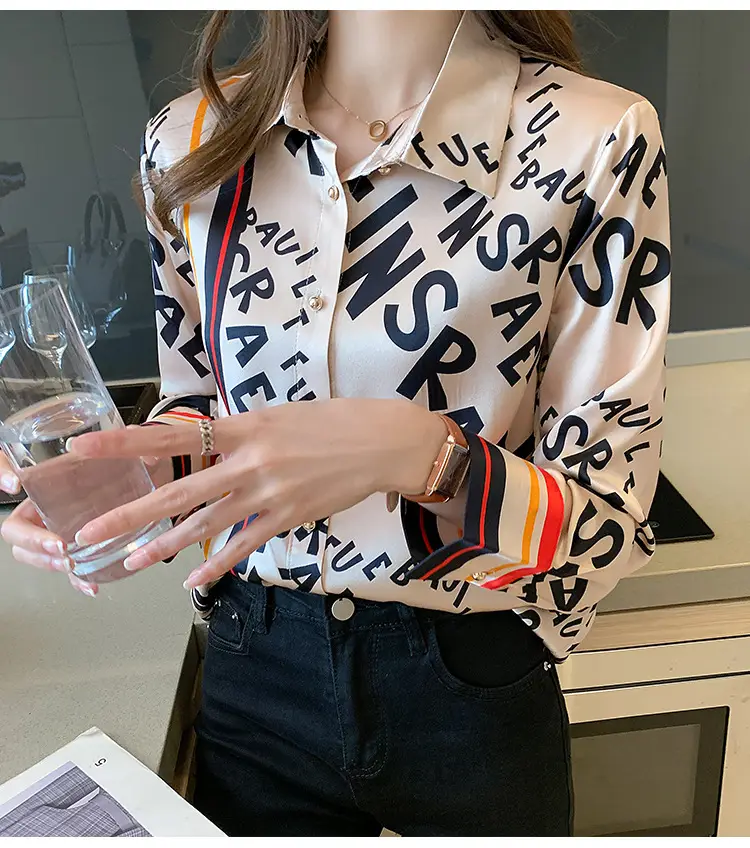 Fashion Letter Printed Long Sleeve Shirt 2022 Spring Summer — feature 10
