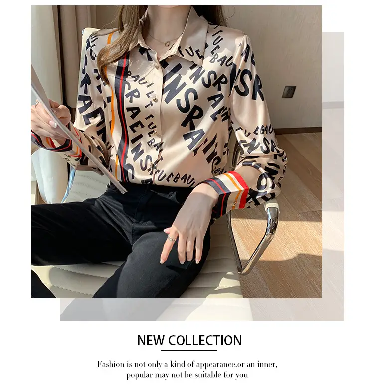 Fashion Letter Printed Long Sleeve Shirt 2022 Spring Summer — feature 15
