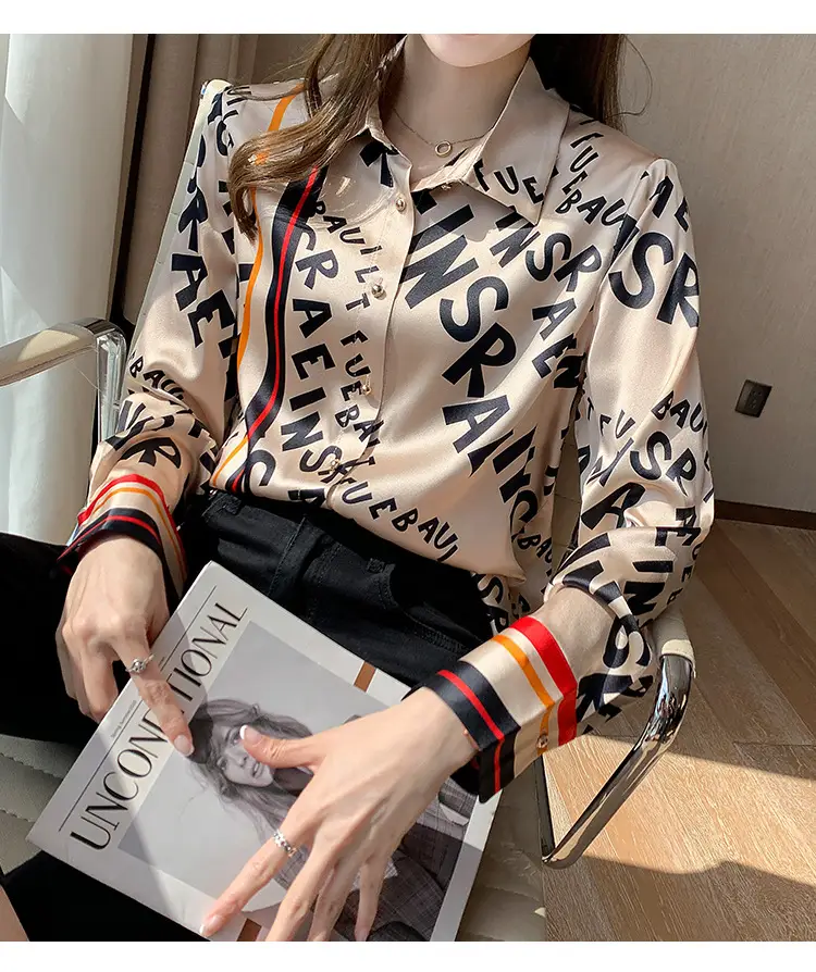 Fashion Letter Printed Long Sleeve Shirt 2022 Spring Summer — feature 16