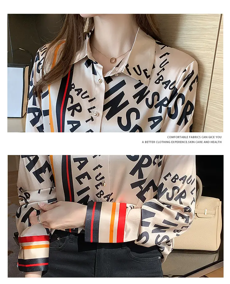 Fashion Letter Printed Long Sleeve Shirt 2022 Spring Summer — feature 4