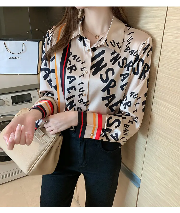 Fashion Letter Printed Long Sleeve Shirt 2022 Spring Summer — feature 8