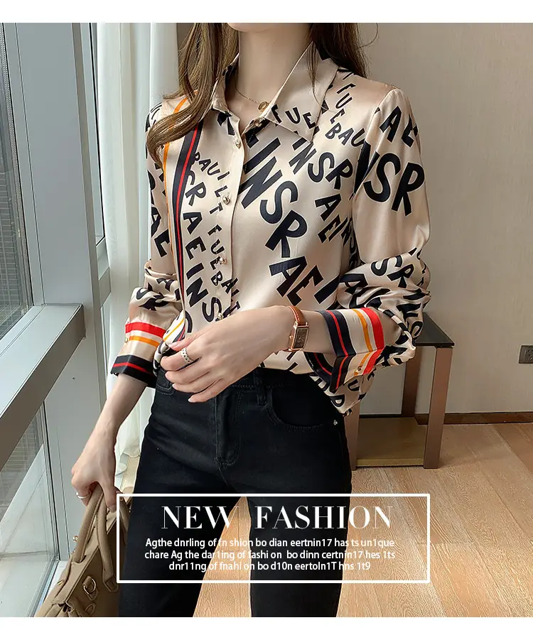 Fashion Letter Printed Long Sleeve Shirt 2022 Spring Summer — feature 9
