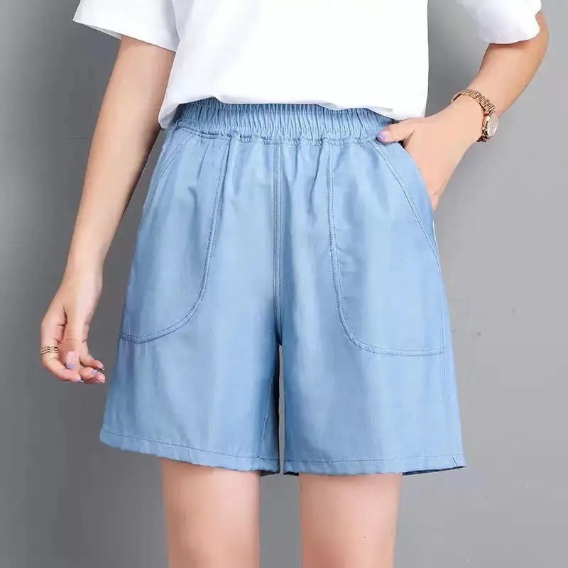 Tencel Light Blue Casual Pants Women Large - Image 3