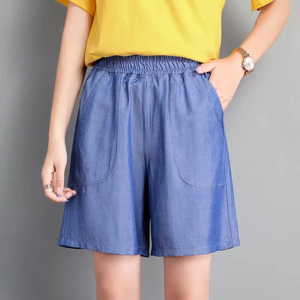 Tencel Light Blue Casual Pants Women Large - Image 4