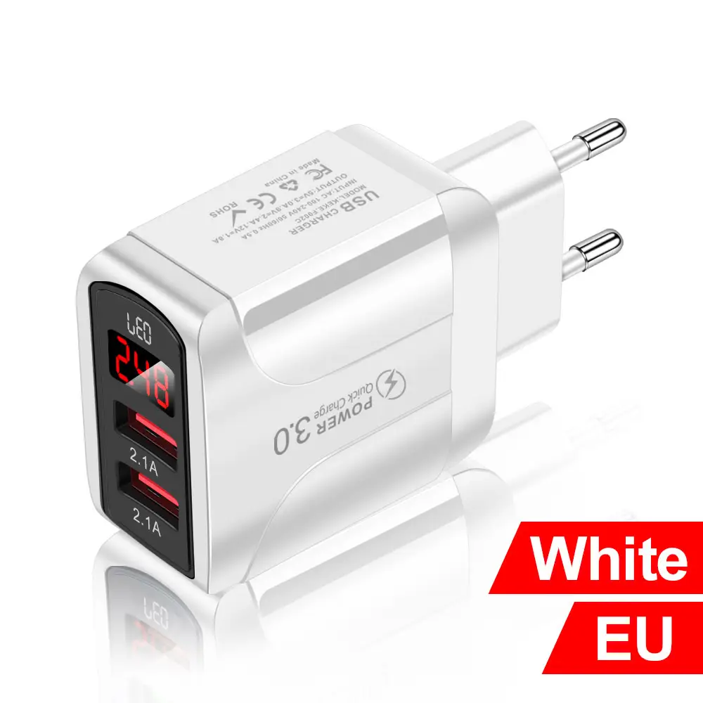 2.4A Dual USB Butterfly Charger with LED Display - Image 2