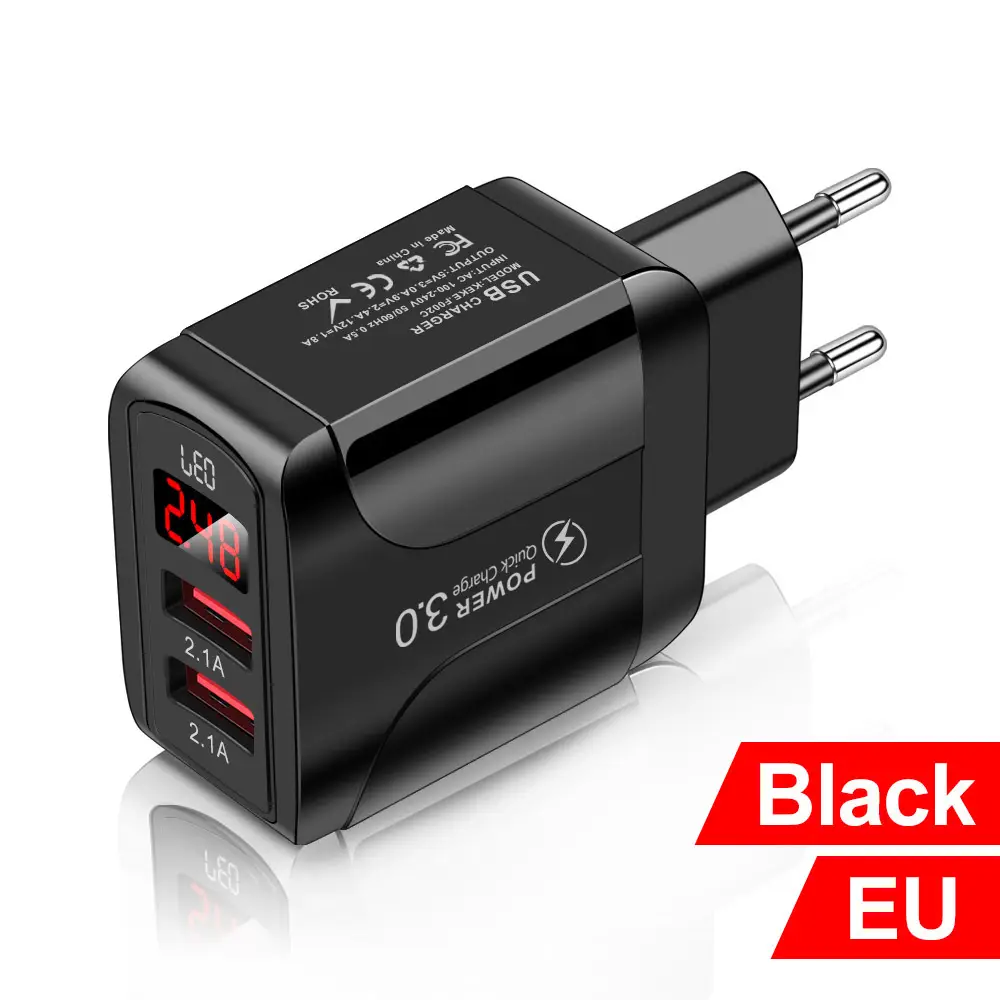 2.4A Dual USB Butterfly Charger with LED Display - Image 3